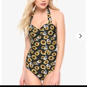 Skull and sunflower swimsuit